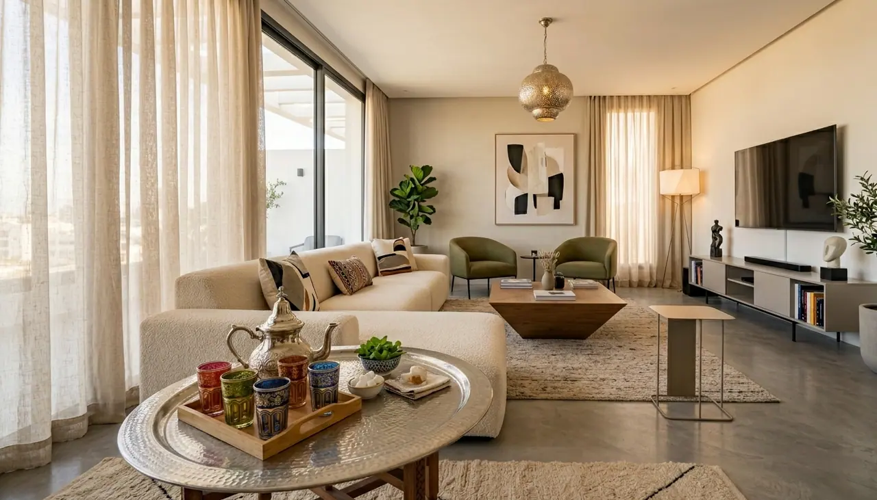 Appartement contemporain et élégant dans le quartier Maarif à Casablanca, ambiance calme et lumineuse