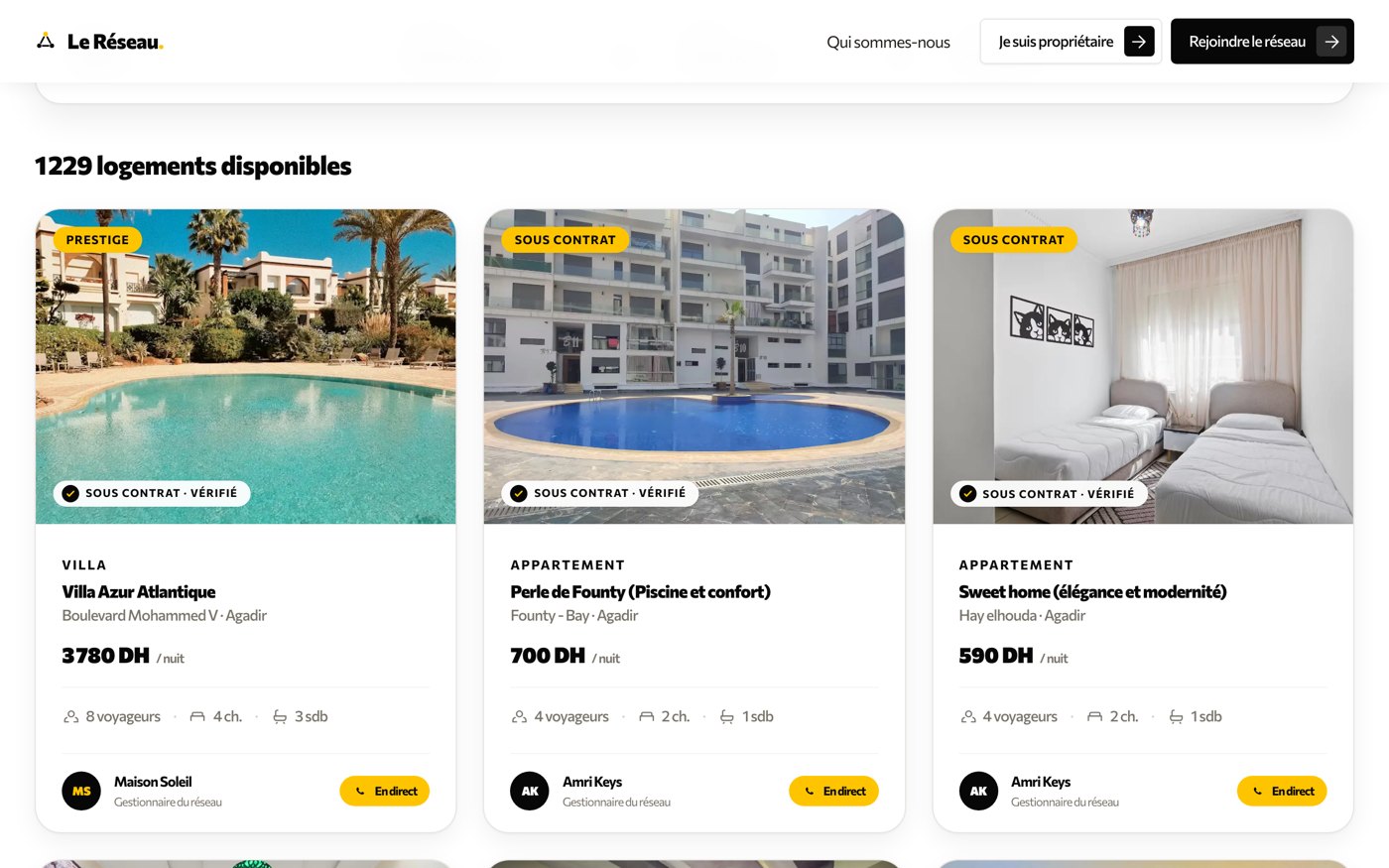 Illustration du réseau : la marketplace des logements membres